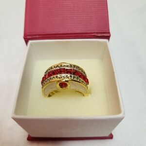 Vintage red rhinestone ring